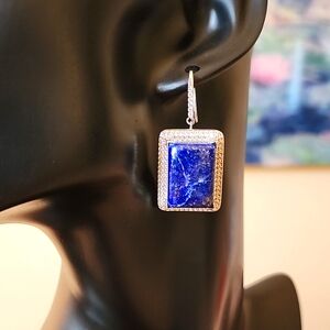 Victoria Wieck lapis sterling silver earrings